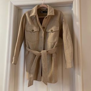 Zara - tan shacket - size s